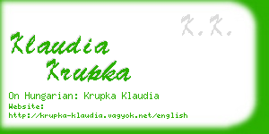 klaudia krupka business card